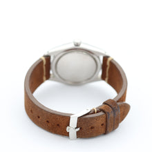 Charger l'image dans la galerie, Rolex Precision ref. 6694 - Silver Dial with Golden Indexes (V2) - Leather Strap