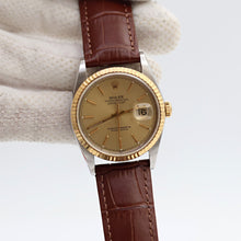 Load image into Gallery viewer, Rolex Datejust 36 ref. 16233 Champagne dial - Leather Strap - Full Set