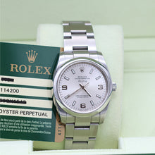 Cargar imagen en el visor de la galería, ON SALE: Rolex Oyster Perpetual ref. 114200 Dial Silver 3-6-9 - Full Set