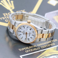 Charger l'image dans la galerie, ON SALE: Rolex Date ref. 15233 White Roman Dial Oyster Bracelet Steel/Gold - Full Set