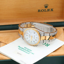 Charger l'image dans la galerie, ON SALE: Rolex Date ref. 15233 White Roman Dial Oyster Bracelet Steel/Gold - Full Set