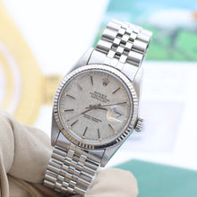 Charger l'image dans la galerie, ON SALE: Rolex Datejust ref. 16014 - Silver Linen dial - Jubilee bracelet