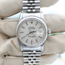 Charger l'image dans la galerie, ON SALE: Rolex Datejust ref. 16014 - Silver Linen dial - Jubilee bracelet