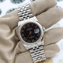 Cargar imagen en el visor de la galería, Rolex Datejust ref. 116234 Black Roman Dial - Jubilee - Full Set