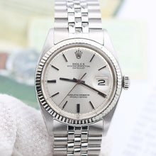 Załaduj obraz do przeglądarki galerii, Rolex Datejust ref. 1601 - White Gold Bezel - Silver dial (V)