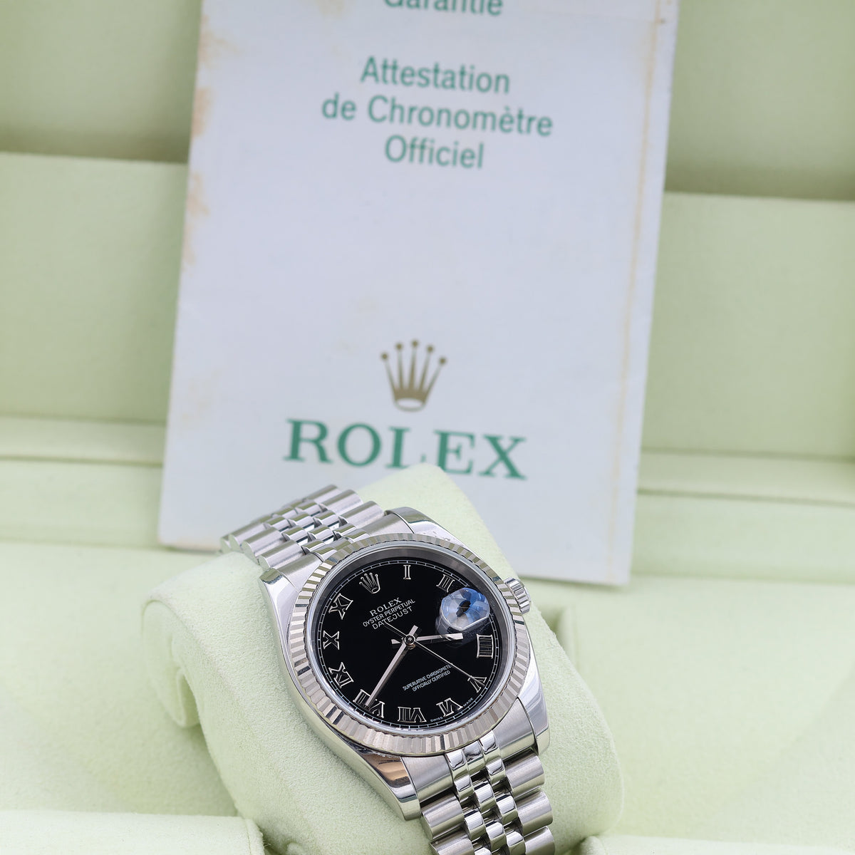 Buy Watch Rolex Datejust ref. 116234 Black Roman Dial - Full Set