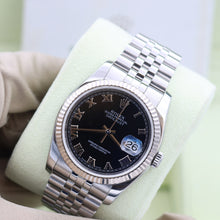 Cargar imagen en el visor de la galería, Rolex Datejust ref. 116234 Black Roman Dial - Jubilee - Full Set