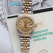 Indlæs billede til gallerivisning Rolex Datejust Lady ref. 69173 Steel/Gold - Champagne Circle Dial - Full Set