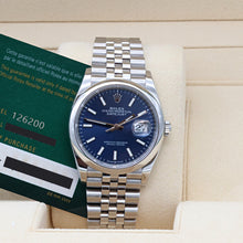 Load image into Gallery viewer, Rolex Datejust ref. 126200 Blue Dial Jubilee bracelet - Full Set