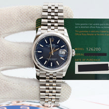 Load image into Gallery viewer, Rolex Datejust ref. 126200 Blue Dial Jubilee bracelet - Full Set