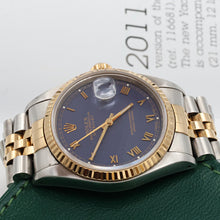 Bild in Galerie-Viewer laden, Rolex Datejust 36 ref. 16233 Blue Roman dial - Jubilee Bracelet - Full Set