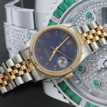 Bild in Galerie-Viewer laden, Rolex Datejust 36 ref. 16233 Blue Roman dial - Jubilee Bracelet - Full Set