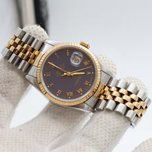 Bild in Galerie-Viewer laden, Rolex Datejust 36 ref. 16233 Blue Roman dial - Jubilee Bracelet - Full Set