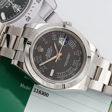 Carica l'immagine nel visualizzatore di Gallery, Rolex Datejust 41 ref. 116300 Black Roman Dial - Oyster Bracelet - Full Set