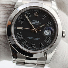 Carica l'immagine nel visualizzatore di Gallery, Rolex Datejust 41 ref. 116300 Black Roman Dial - Oyster Bracelet - Full Set