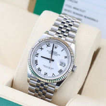 Załaduj obraz do przeglądarki galerii, Rolex Datejust ref. 126234 White Roman Dial Jubilee bracelet - Full Set
