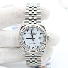 Załaduj obraz do przeglądarki galerii, Rolex Datejust ref. 126234 White Roman Dial Jubilee bracelet - Full Set