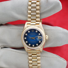 Bild in Galerie-Viewer laden, Rolex Lady Datejust Ref. 69178 Blau Degradee Diamanten Zifferblatt