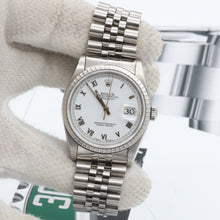 Load image into Gallery viewer, Rolex Datejust ref. 16220 White Roman (Small) Dial - Jubilee Bracelet