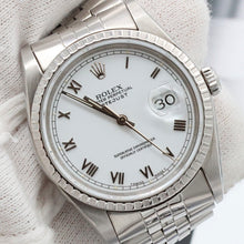 Load image into Gallery viewer, Rolex Datejust ref. 16220 White Roman (Small) Dial - Jubilee Bracelet