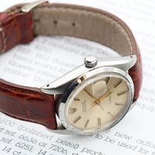 Cargar imagen en el visor de la galería, Rolex Precision ref. 6694 - Champagne Dial with Golden Indexes - Leather Strap