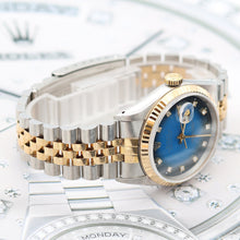 Cargar imagen en el visor de la galería, Rolex Datejust 36 ref. 16233 Blue Degradee Diamonds dial - Jubilee Bracelet - Full Set