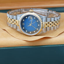 Cargar imagen en el visor de la galería, Rolex Datejust 36 ref. 16233 Blue Degradee Diamonds dial - Jubilee Bracelet - Full Set