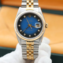Cargar imagen en el visor de la galería, Rolex Datejust 36 ref. 16233 Blue Degradee Diamonds dial - Jubilee Bracelet - Full Set