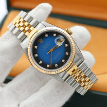 Cargar imagen en el visor de la galería, Rolex Datejust 36 ref. 16233 Blue Degradee Diamonds dial - Jubilee Bracelet - Full Set