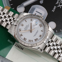 Cargar imagen en el visor de la galería, Rolex Datejust ref. 116234 White Roman Dial - Jubilee - Full Set