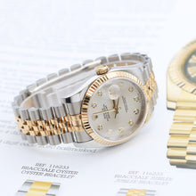 Bild in Galerie-Viewer laden, Rolex Datejust Ref. 116233 Silber -Zifferblatt mit Diamanten - Voller Satz
