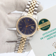 Charger l'image dans la galerie, Rolex Datejust ref. 16013 - Blue Dial - Jubilee - Full Set