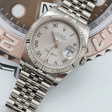 Indlæs billede til gallerivisning Rolex Datejust ref. 116234 Silver Roman Dial - Jubilee Bracelet - Full Set