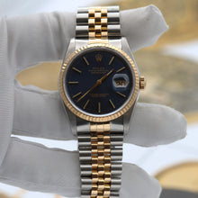 Carica l'immagine nel visualizzatore di Gallery, Rolex Datejust 36 ref. 16233 Blue dial - Jubilee Bracelet - Full Set