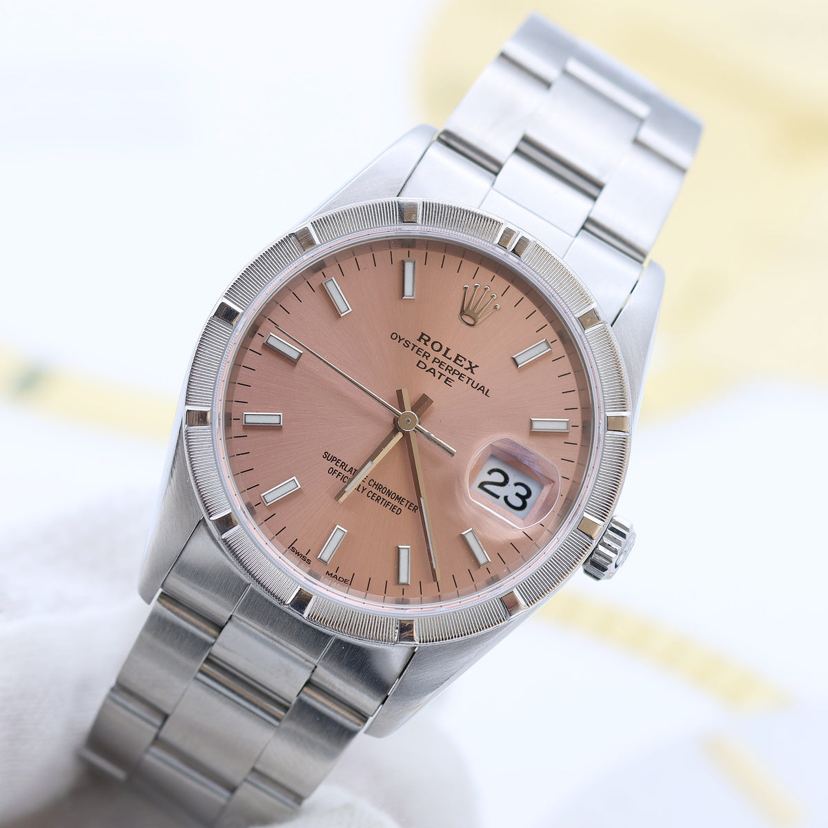 Rolex Date ref. 15210 - Salmon Dial - Oyster Bracelet – Debonar