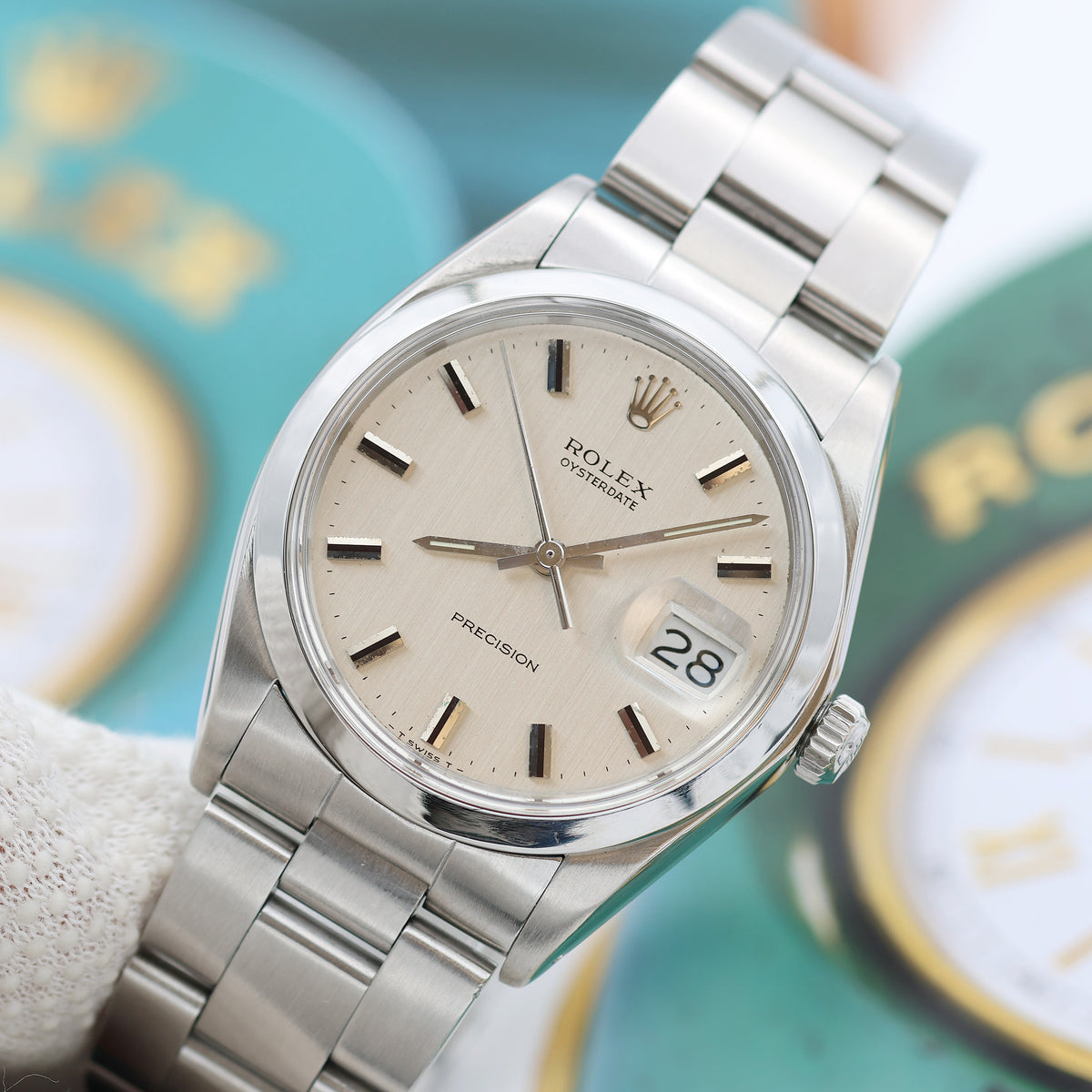 Rolex Precision 6694 Silver Linen Dial Oyster Bracelet