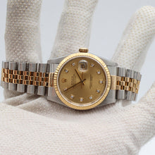 Load image into Gallery viewer, Rolex Datejust 36 ref. ref. 16233G Champagne Big Diamonds dial - Jubilee