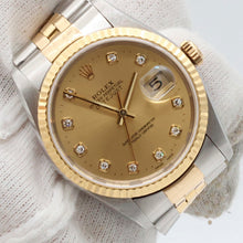 Load image into Gallery viewer, Rolex Datejust 36 ref. ref. 16233G Champagne Big Diamonds dial - Jubilee
