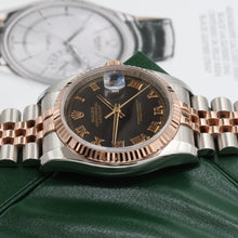 Załaduj obraz do przeglądarki galerii, Rolex Datejust 36 ref. 116231 Black Roman Dial - Steel/Rose Gold Jubilee - Full Set