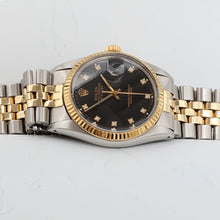 Bild in Galerie-Viewer laden, Rolex Datejust ref. 16013 -Steel/Gold - Black Diamonds Dial - Jubilee