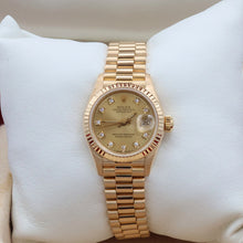 Cargar imagen en el visor de la galería, Rolex Datejust Lady ref. 69178 Champagne Diamonds Dial - President Gold Bracelet