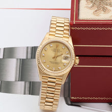 Cargar imagen en el visor de la galería, Rolex Datejust Lady ref. 69178 Champagne Diamonds Dial - President Gold Bracelet