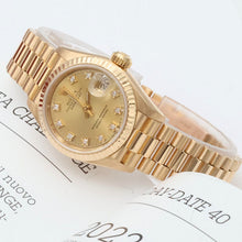 Cargar imagen en el visor de la galería, Rolex Datejust Lady ref. 69178 Champagne Diamonds Dial - President Gold Bracelet