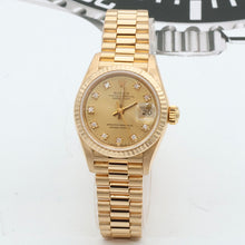 Cargar imagen en el visor de la galería, Rolex Datejust Lady ref. 69178 Champagne Diamonds Dial - President Gold Bracelet