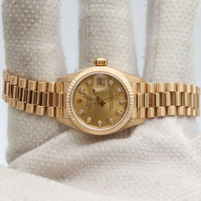 Cargar imagen en el visor de la galería, Rolex Datejust Lady ref. 69178 Champagne Diamonds Dial - President Gold Bracelet