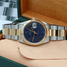 Załaduj obraz do przeglądarki galerii, Rolex Datejust 36 ref. 16233 Blue Soleil dial - Oyster Bracelet - Full Set