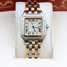 Załaduj obraz do przeglądarki galerii, Cartier Panthere ref. 187957 Steel and 18K Gold with Three Lines Bracelet - Full Set