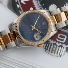 Załaduj obraz do przeglądarki galerii, Rolex Datejust 36 ref. 16233 Blue Soleil dial - Oyster Bracelet - Full Set
