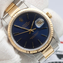 Załaduj obraz do przeglądarki galerii, Rolex Datejust 36 ref. 16233 Blue Soleil dial - Oyster Bracelet - Full Set