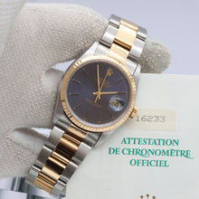 Załaduj obraz do przeglądarki galerii, Rolex Datejust 36 ref. 16233 Blue Soleil dial - Oyster Bracelet - Full Set